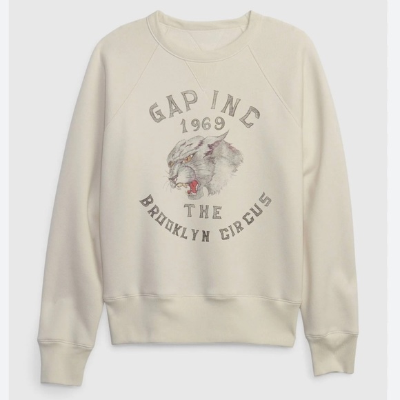 Gap × The Brooklyn Circus Adult LogoCrewneck Sweatshirt Cream Men’s Medium